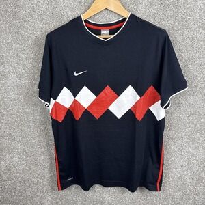 Vintage Nike Fit V Neck Tee Shirt Men's‎ Size XL Black Colorblock